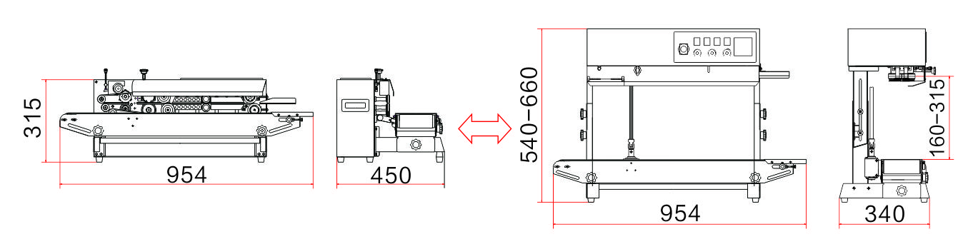 シール機のサイズ写真